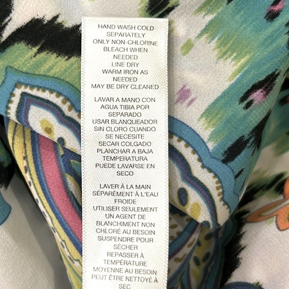 Chico’s Retro Paisley Fringe Tunic Size 2P Medium - Picture 10 of 13